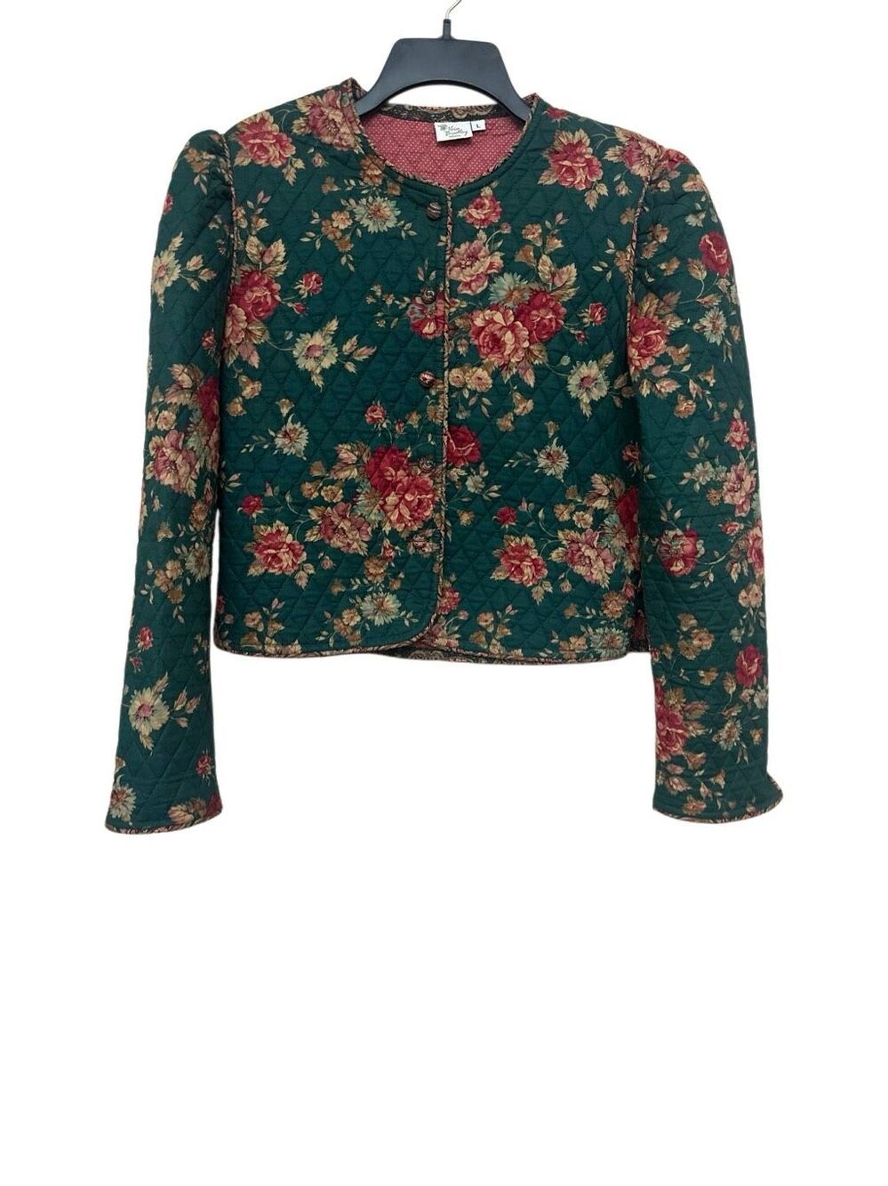 Vintage Vera Bradley Greenbriar Quilted Floral Cotton Crop Jacket Size L